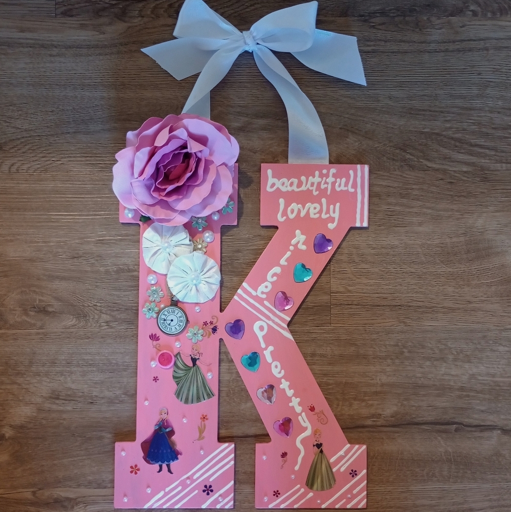 Original Handmade Adorable Wooden Letter K